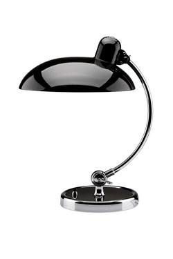 Kaiser Idell Bauhaus table lamp in black glossy steel. Fritz Hansen. 