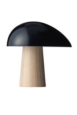 Night Owl small Nordic table lamp night blue and light wood. Fritz Hansen. 