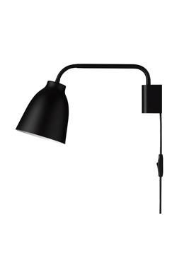 Black Caravaggio wall lamp - Black Cord. Fritz Hansen. 