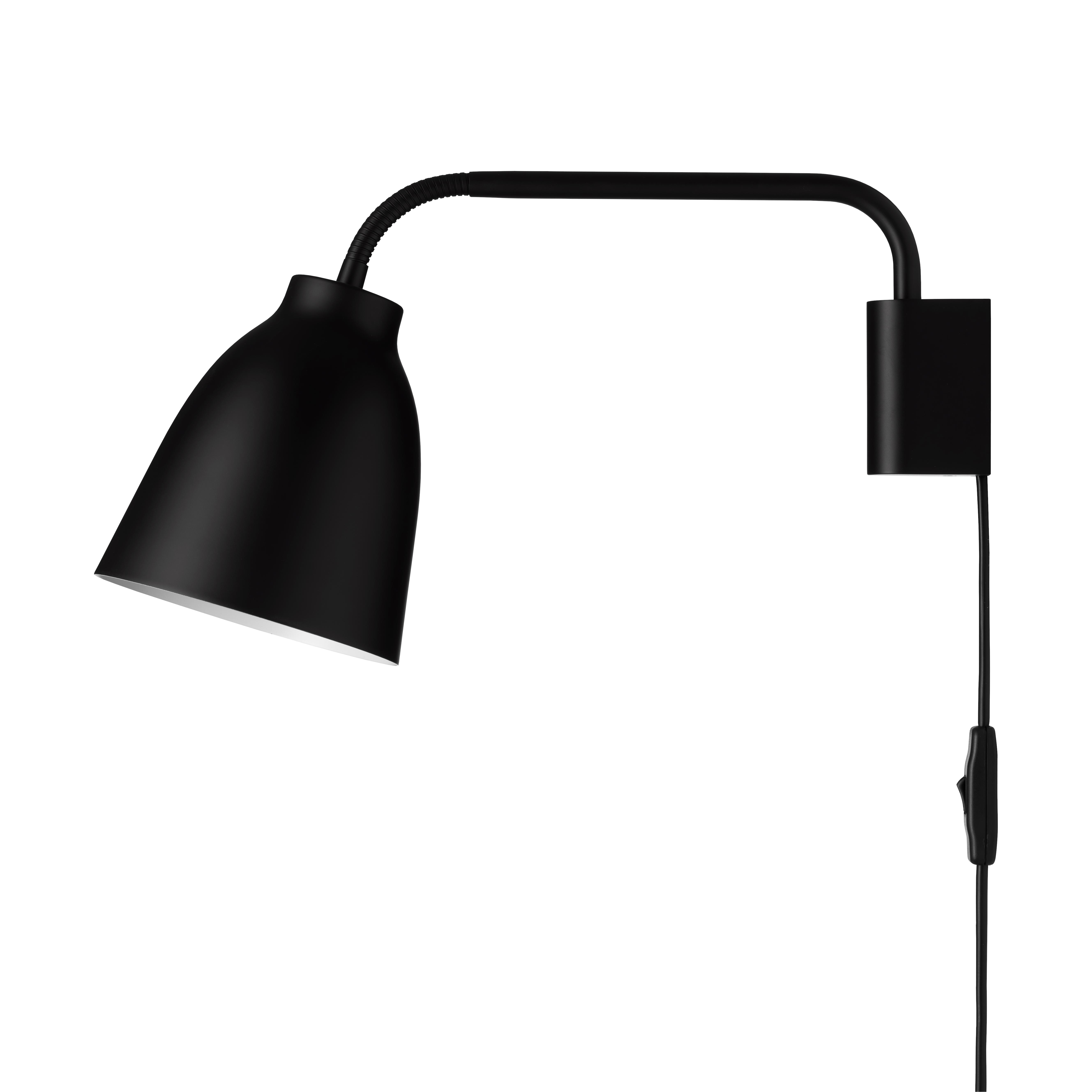Black Caravaggio wall lamp - Black Cord. Fritz Hansen. 