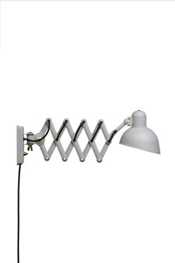 Kaiser retro accordion wall light grey steel. Fritz Hansen. 