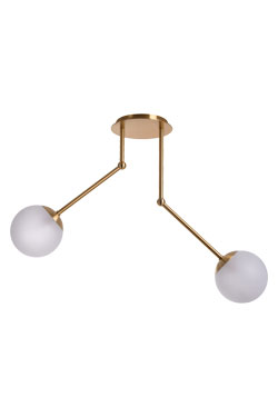 Art Deco ceiling light with 2 glass balls Deviel. Gau Lighting. 