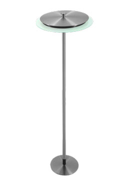 Retro floor lamp in satin nickel Johnson. Gau Lighting. 