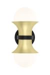 Adams double opal ball of light wall lamp. Gau Lighting. 