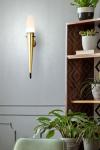 Bacon aubergine and gold conical wall light. Gau Lighting. 