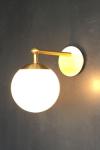 Art Deco white opal glass ball wall light Deviel. Gau Lighting. 