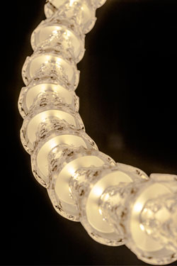 Elisa small glass ring chandelier. Gau Lighting. 