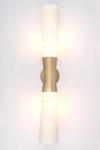 Two-light retro wall lamp in satin-finish brass  Blondel. Gau Lighting. 