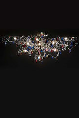 Tiara 15-light ceiling light in multicoloured cut glass . Harco Loor. 