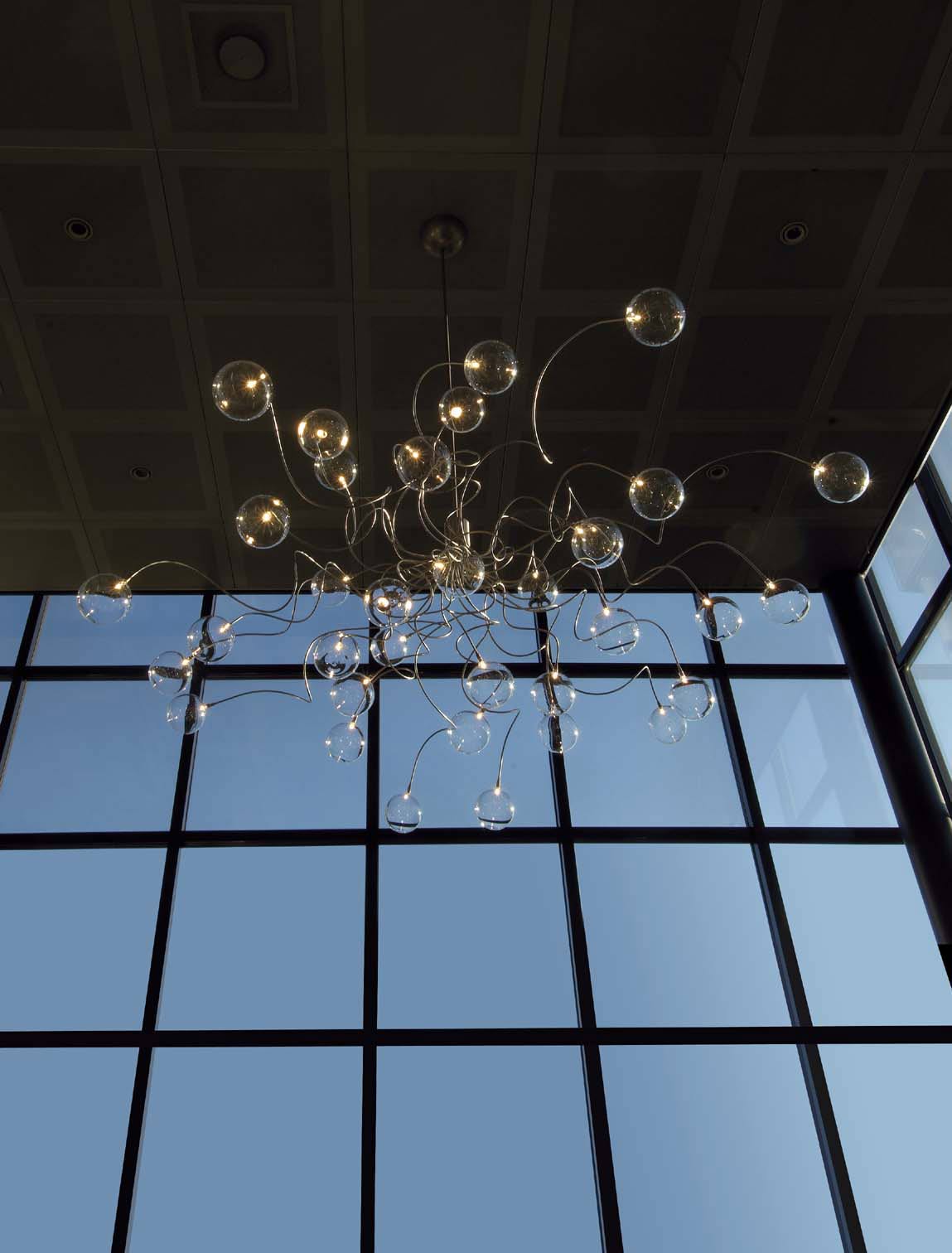 Big Bubbles 35-light clear glass ball chandelier. Harco Loor. 