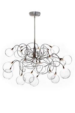 Bubbles 20-light clear glass ball chandelier. Harco Loor. 