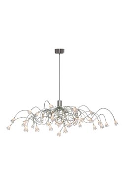 Flag 35-light chandelier with glass flowers. Harco Loor. 