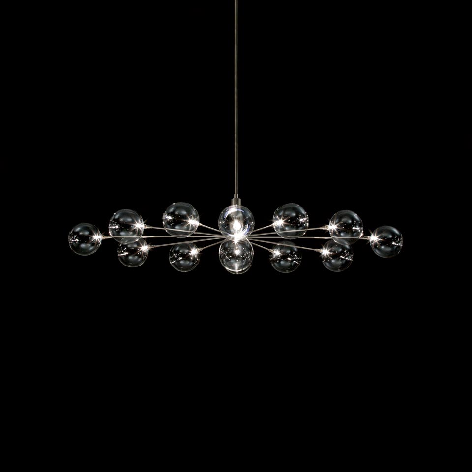 Oval cluster chandelier 13 lights. Harco Loor. 