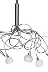 Snowball oval 12-light chandelier with white opal-glass balls. Harco Loor. 