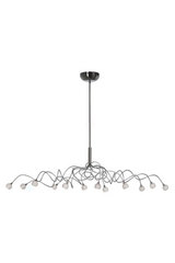 Snowball oval 12-light chandelier with white opal-glass balls. Harco Loor. 