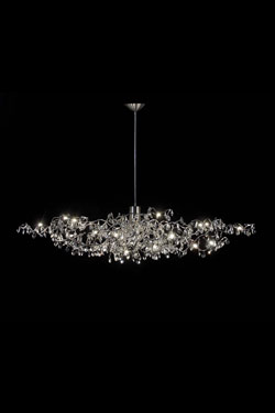 Tiara 24-light oval chandelier in clear cut glass. Harco Loor. 