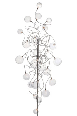 Bubbles Long 24-light standard lamp in clear glass. Harco Loor. 