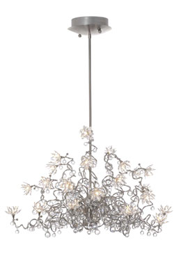 Jewel Diamond Lustre transparent Chandelier 24 lumières en verre transparent. Harco Loor. 