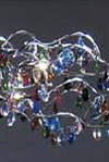 Lustre 24 lumières multicolore  en verre taillé Tiara ovale. Harco Loor. 
