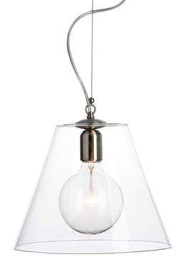 Jelly clear glass pendant with Large shade. Harco Loor. 