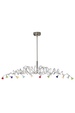 Sweet Long 12-light chandelier in coloured glass. Harco Loor. 