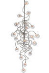 Suspension Long 20 lumières en verre transparent Riddle Six. Harco Loor. 