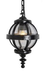 Small black outdoor pendant lamp cast iron and transparent ball Heritage. HARTE. Small black outdoor pendant lamp cast iron and transparent ball Heritage. HARTE.