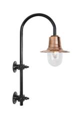 Goose Neck large outdoor wall light in copper and black. HARTE. Goose Neck large outdoor wall light in copper and black. HARTE.