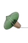 Disca lampe de table toupie en verre vert. Hind Rabii. 