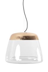 Ice Absolut grande suspension en verre et feuille d Ice Absolut grande suspension en verre et feuille d