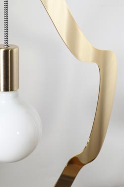 Yaya 1 contemporary golden pendant light. Hind Rabii. 