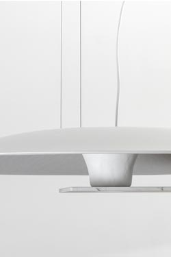 Meridiana pendant in fiberglass and marble. Hind Rabii. 