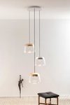 Ice Absolut small glass and gold leaf pendant. Hind Rabii. 