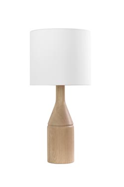 Anna beautiful lamp in solid oak and white shade. Hind Rabii. 