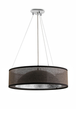 Black and silver dome pendant light, black shade. Hind Rabii. Black and silver dome pendant light, black shade. Hind Rabii.
