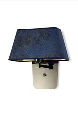 Blue cotton wall lamp, gold interior. Hind Rabii. Blue cotton wall lamp, gold interior. Hind Rabii.