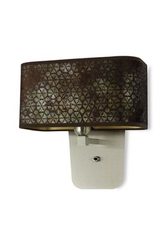 Fabric wall lamp with geometric patterns and golden interior. Hind Rabii. Fabric wall lamp with geometric patterns and golden interior. Hind Rabii.