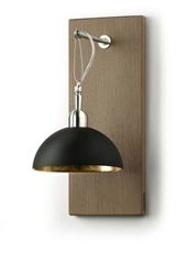 Hanging dome wall lamp in matt black lacquered metal and gold leaf interior. Hind Rabii. Hanging dome wall lamp in matt black lacquered metal and gold leaf interior. Hind Rabii.