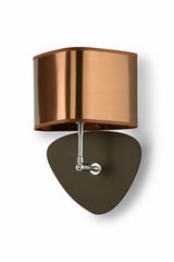 Wall lamp in copper lamé fabric, matching interior. Hind Rabii. Wall lamp in copper lamé fabric, matching interior. Hind Rabii.