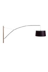 Large suspended wall lamp with black silk shade. Hind Rabii. Large suspended wall lamp with black silk shade. Hind Rabii.
