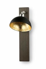 Matte black metal dome wall lamp with golden interior. Hind Rabii. Matte black metal dome wall lamp with golden interior. Hind Rabii.