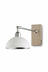 Matte white metal dome wall lamp with silver interior. Hind Rabii. Matte white metal dome wall lamp with silver interior. Hind Rabii.
