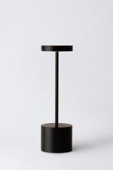 Black portable lamp with rechargeable battery 26cm Luxciole. HISLE. 