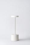 Lampe sans fil blanche avec éclairage LED intégré 26cm Luxciole. HISLE. 
