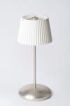 Lampe sans fil finition argent et abat-jour plissé Arturo. HISLE. 