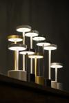Lampe sans fil haut-de-gamme en aluminium argent 34cm Luxciole. HISLE. 