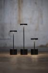 Lampe sans fil noire avec éclairage LED 34cm Luxciole. HISLE. 