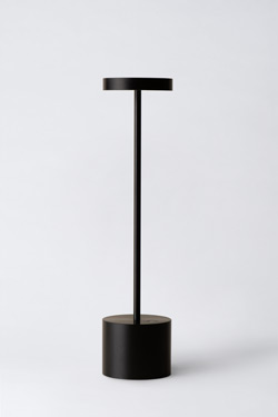 Lampe sans fil noire avec éclairage LED 34cm Luxciole. HISLE. 