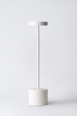 Lampe sans fil minimaliste blanche 34cm Luxciole. HISLE. 