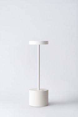 Lampe sans fil blanche avec éclairage LED intégré 26cm Luxciole. HISLE. 